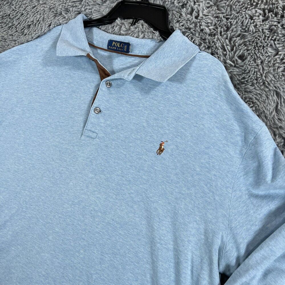 Polo Ralph Lauren Adult Shirt 2XB Blue Green Flesh Pony Multicolor Button Mens